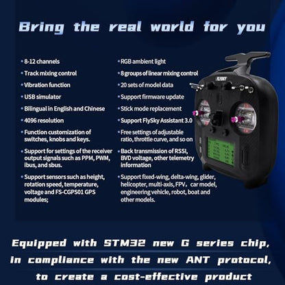 GoolRC Flysky FS-ST8 RC Transmitter 2.4GHz 10CH Remote Controller with FS-SR8 Receiver for RC Drone Airplane Helicopter Car Boat (Upgraded Version)
