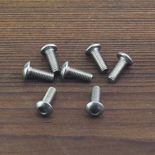 HELIFOUNER 100 Pieces M3 x 8mm, Thread Pitch 0.5mm, 304 Stainless Steel (18-8) Button Head Socket Cap Screws, Fully Threaded - size: M3 x 8mm