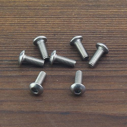 HELIFOUNER 100 Pieces M3 x 8mm, Thread Pitch 0.5mm, 304 Stainless Steel (18-8) Button Head Socket Cap Screws, Fully Threaded - size: M3 x 8mm