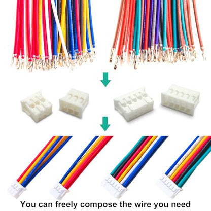 JST Connector Kit 2.0mm Pitch JST-PHD 2.0 Female Connector with Premium 22AWG Pre-Crimped Cables,Dual Row Without Lock PH 2.0mm 2 * 2/3/4/5/6/7/8/9/10 Pin Female Housing (PHD-MM-Kit) - size: JST-2.0MM-PHD Dual Row