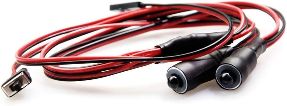 MOHERO 2 LEDs Angel Eyes & Demon Eyes LED Light Headlights for 1/10 RC Model Crawler Cars Headlamps (Red+White, 10mm) - color: Red / White, size: 10mm