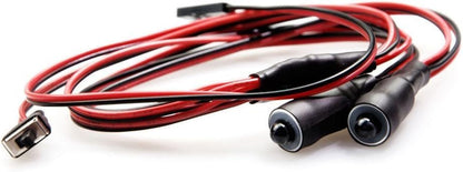 MOHERO 2 LEDs Angel Eyes & Demon Eyes LED Light Headlights for 1/10 RC Model Crawler Cars Headlamps (Red+White, 10mm) - color: Red / White, size: 10mm