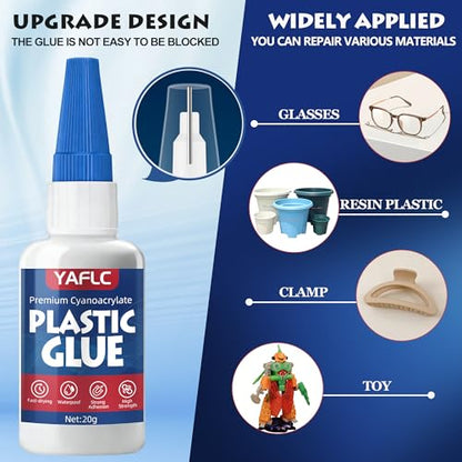 Plastic Glue, Super Glue for Plastic Models 40g | Adhesives Kit for Models Bonding, Repair, Acrylic, PLA, Toys, Car, Acrylic, ABS, PVC, Tube, DIY Kits, Vinyl - style: Plastic Glue