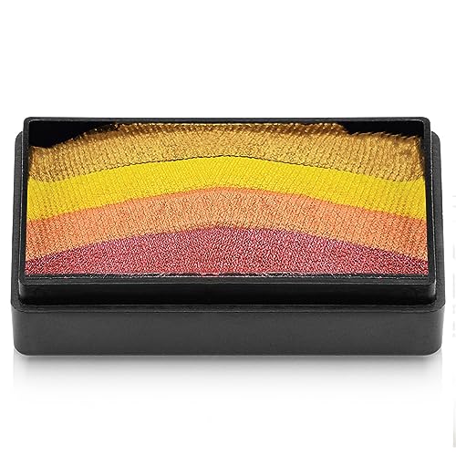 Dome Stroke - Lava (25 gm), Professional 1-Stroke Split Cake, Hypoallergenic, Non-Toxic, Water Activated Face & Body Painting Makeup Supplies for Adults - color: Lava