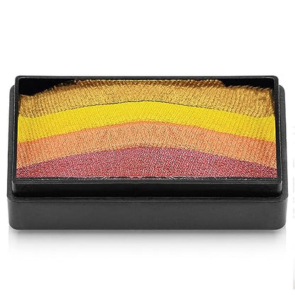 Dome Stroke - Lava (25 gm), Professional 1-Stroke Split Cake, Hypoallergenic, Non-Toxic, Water Activated Face & Body Painting Makeup Supplies for Adults - color: Lava