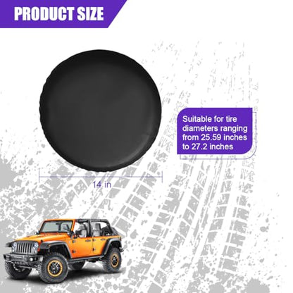 Car Spare Tire Cover, 14Inch Dustproof Waterproof Vehicle Spare Wheel Protectors, All Around Soft Automotive Tough Tire Storage Protection Accessories, Universal for SUV RV Truck - size: 14Inch No Flag