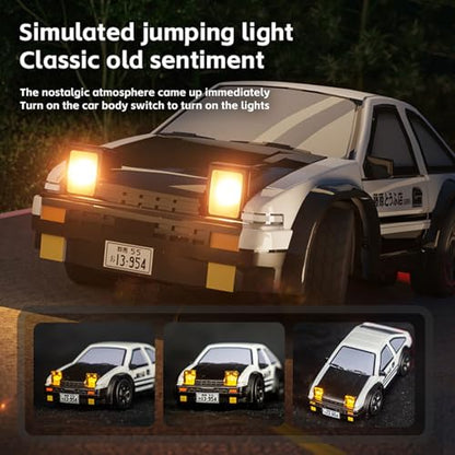 1/64 Scale Drift RC Car, 2.4Ghz Mini Sports Car, 4WD RC Truck Model Toys, Full Proportional, with Replaceable Tires, Gift for Adults and Kid - color: Gray