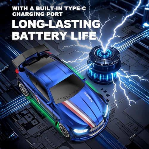 1:64 Scale Mini RC Drift Car with Gyro Full Proportional RTR 2.4Ghz Remote Control with RGB Lights (05-Blue) - style: 05-Blue