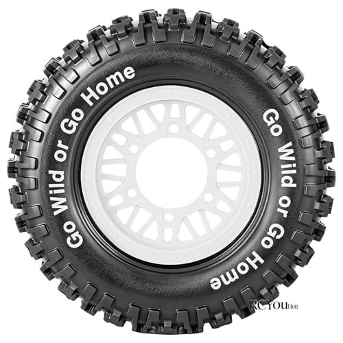 RC Wheels Tires Truck Tires 12mm/14mm/17mm Hex for 1/10 Slash 4×4 4WD 2WD/Axia1/Arrm a Senton/Redca t/Rc4w d,w/RC Wheels Hex Detachable Replace Running on Off-Road Tires,White - color: White- (Wheel Tires)
