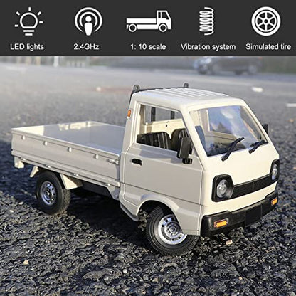 Mostop WPL D12 RC Drift Car Crawler, 2.4Ghz Remote Control Car Drifting Crawler with 2 Batteries, 1:10 Off Road Climbing Vehicle Pickup Truck, Hobby RC Truck Toys for Kids Boys Adults