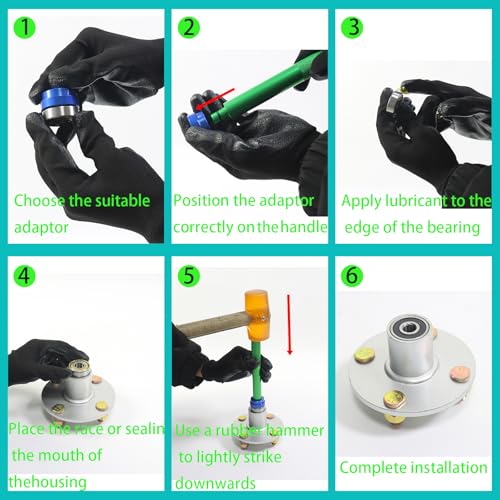 Bearing Press Kit,43 Piece Bearing Race and Seal Driver Set,Seal Driver Installer Set with 4 Handles for Bearing Installation