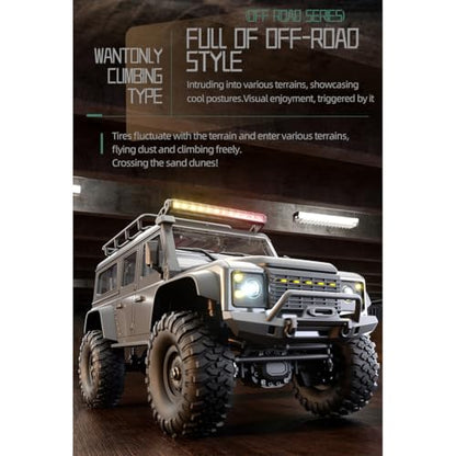 1/16 Scale Full Proportional RC Crawler – 4WD All-Terrain Crawling Off-Road Truck with Metal Chassis and RGB LED Lights, RC Cars for Adults - color: Yellow
