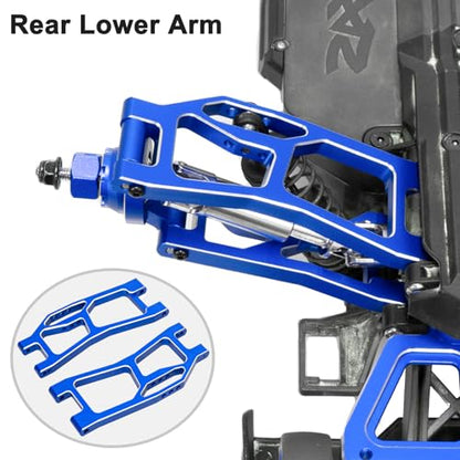 Aluminum 1/16 Suspension Arms Front Rear and Upper Lower Suspension Arms | for Traxxas 1/16 Mini XRT Monster Truck Upgrade, Blue - color: Blue
