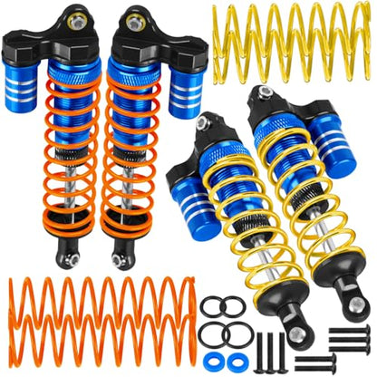 Upgrades Part Front Rear Assembled Full Metal Shocks Aluminum Big Bore RC Shocks Absorber Damper for 1/10 Slash/Rustler/Stampede/Bandit 4X4 4WD 2WD(VXL).Navy Blue(4PCS) - color: Blue(4PCS)