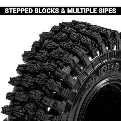 INJORA 1.3" Crawler Tires 70 * 26mm S5 for 1/18 1/24 RC Crawlers (T1311)