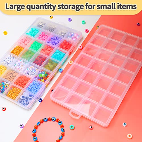 IOOLEEM Bead Organizer Box, 28 Grids Plastic Organizer Container Storage | Clear Dividers for bead arts and crafts for beading & jewelry storage & small items arts and crafts. - size: 28 Grids (1 pack)
