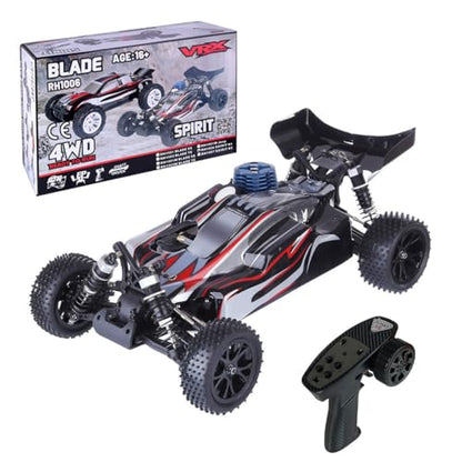 Helixsun VRX RH1006 1/10 Scale High-Speed 2.4GHz 4WD Nitro Off-Road RC Car (Equipped with Force.18 Engine) – Agile Steering, Smooth Riding Regardless of Terrain – RTF/R0070 - color: Black Red