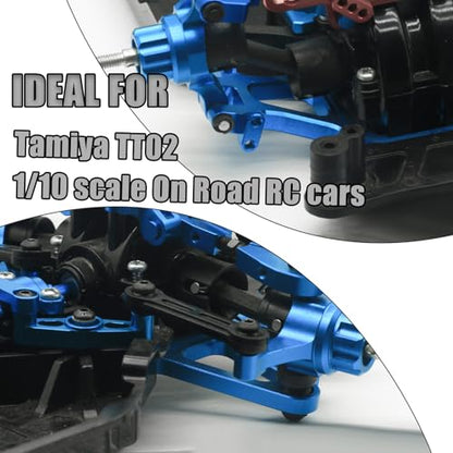 Aluminum Alloy Front & Rear Lower Suspension Arms Kit for Tamiya TT02 1/10 Scale on Road RC Car Upgrade Parts, High-Precision TT-02 Lower Arms Set, Includes TT02 Chassis Lower Front/Rear Arms & Screws - color: Blue, size: Front Rear Lower Suspension Arms