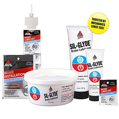 AGS Automotive Solutions SIL-Glyde Brake Lubricant – 8 oz Tube, Heat Resistant, Rust & Corrosion Protection, Moisture-Proof Brake Grease (Pack of 2) - size: 8oz (Pack of 2)