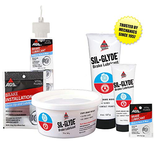 AGS Automotive Solutions SIL-Glyde 12 oz Tub Silicone Based Brake Assembly Lubricant for Eliminating Disc Brake Squeal - Moisture Proof, Heat Resistant, Rust and Corrosion Protector (Pack of 2) - size: 12oz (Pack of 2)