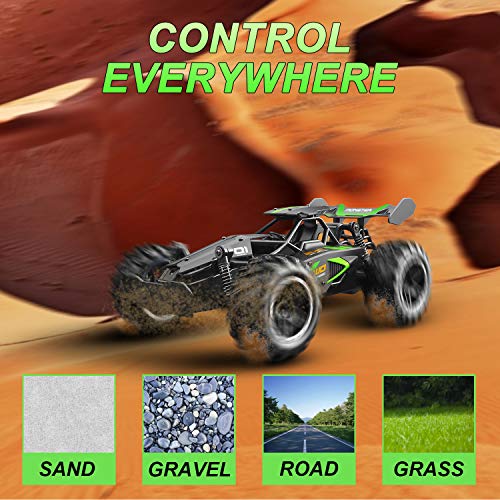Remote Control Car, RC Cars for boys age 8-12, Toys Cars for boys age 4-7, 1:18 2.4Ghz Monster RC Truck Toys for Girls, Off Road RC Crawler Easter Basket Stuffers Gifts for Kids(Black green)