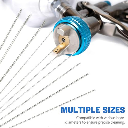 Carburetor Cleaning Kit, Includes 13 Stainless Steel Wires, 10 Needles, 5 Nylon Brushes, 1 Pointed Pick, 4 Cleaning Hooks, 3 Brushes, Torch Tip Cleaner, Carbon Dirt Jet Cleaner Repair Tools