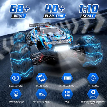 Hosim 1:10 68+ KMH High Speed Brushless Rc Cars & 1:10 Remote Control Cars for Adults and Kids