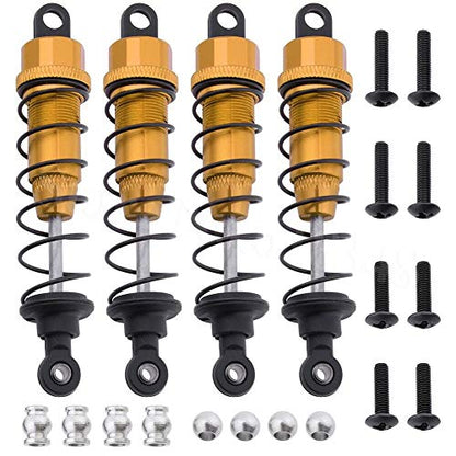 Replacement Part For 4pcs 1/10 Racing Desert Buggy 53625 80mm (eye To Eye) Aluminum Adjustable Shock Absorber RC Car Model Upgrade Parts - (Color: Titanium)