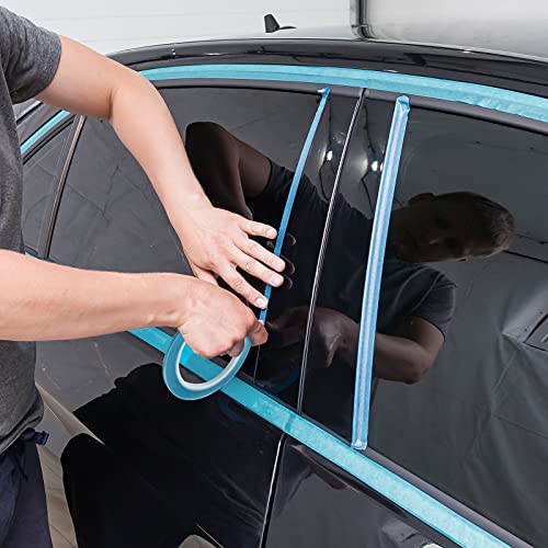 Xuniea 5 Rolls Fine Line Vinyl Tape, 1/4 Inch, Blue | Masking Tape Automotive Car Auto Paint for Curves, High Temperature Vinyl Low Tack - color: Blue, size: 1/4 Inch