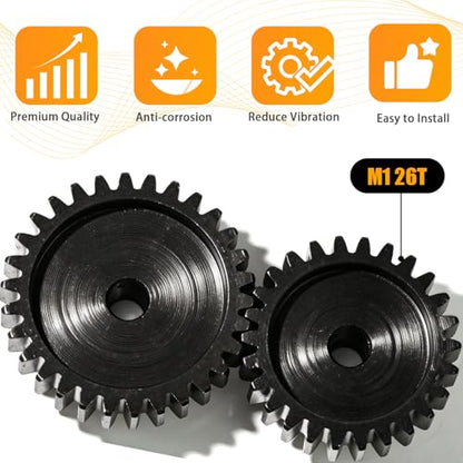 M1 Gear 26T 5mm Bore 3-Pack – High-Precision Hardened Steel Motor Pinion Gear for 1/8 1/10 RC Crawler, Monster Truck, Short Course Truck & Boat (Compatible with Traxxas Axial, FMS, HSP Redcat Losi) - style: M1 3Pcs 26T