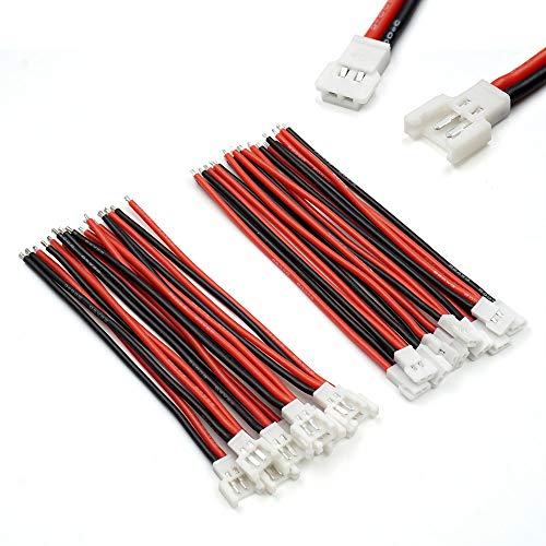 10 Pairs 2.0mm Spade 2P Cable 8cm Lead Plug Connector Male and Female for 1S Lipo Battery Charging Drone Syma X5C X5SW SNAPTAIN S5C