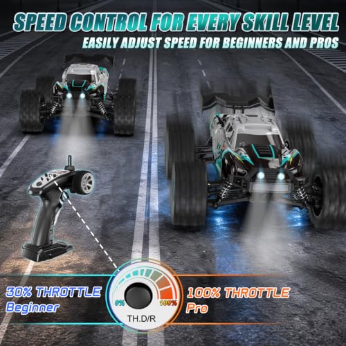 1:14 RC Cars for Adults & Teens, 50 KM/H 4WD Offroad Remote Control Car, 60 Mins Runtime, All-Terrain Fast RC Truck with Two 2000mAh Rechargeable Batteries