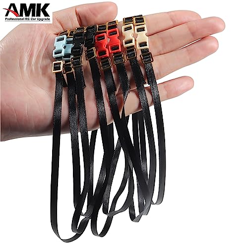 5Pcs Polyester Roof Rack Buckle Strap Luggage Carrier Cargo Net 1/10 RC Crawler Accessories Redcat TRX6 SCX10 TRX4 Upgrades (Red) - color: Red