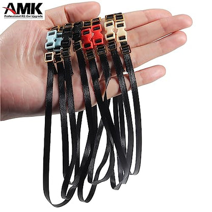 5Pcs Polyester Roof Rack Buckle Strap Luggage Carrier Cargo Net 1/10 RC Crawler Accessories Redcat TRX6 SCX10 TRX4 Upgrades (White) - color: White
