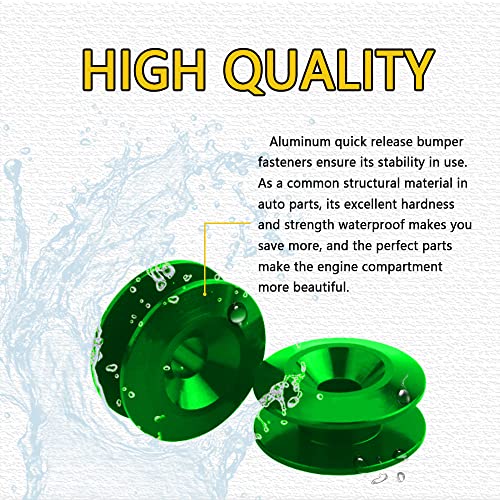 ASUBHA 4PCS Bumper Quick Release Kit, Bumper Holder, Trunk Fenders Hatch Lids Fasteners with Washer and Stainless Steel Screws, Quick Release Tab Holder Trunk Band Fenders Clip Kits for Most Cars - color: Green