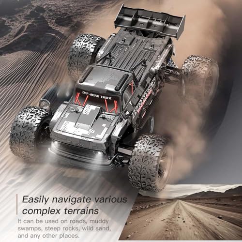 X-Verse KF16 1/12 Brushless RC Buggy, Fast RC Cars for Adults, Max 70KM/H Electric Off Road RC Truck with 3S Battery, High Speed All Terrain RC Waterproof Off-Road Cars, 3 Battery - color: Kf16 Black