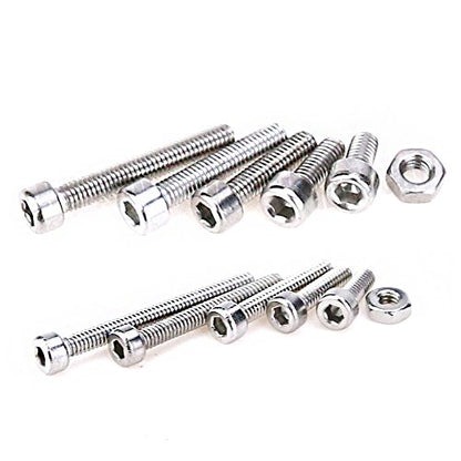 Hilitchi 420pcs M2 M3 Stainless Steel Hex Socket Head Cap Screws Nuts Assortment Kit with Box (304 Stainless Steel)