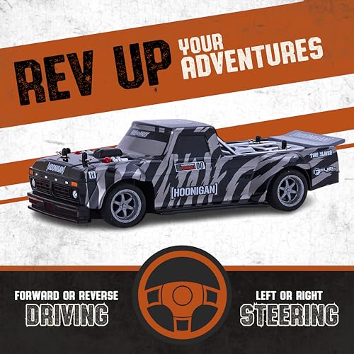 Flybar Hoonigan, Hoonitruck Remote Control Car for Kids – RC Car, RC Cars, Race Car, 3.7V, 2.4 GHz, Detailed Replica Design, USB Rechargeable Battery Included, 1:16 Scale, 150 ft Range, 6 Mph - size: 1:16, style: Hoonitruck