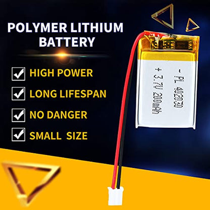 3.7V 180mAh 402030 Lipo Battery Rechargeable Lithium Polymer ion Battery Pack with PH2.0mm JST Connector