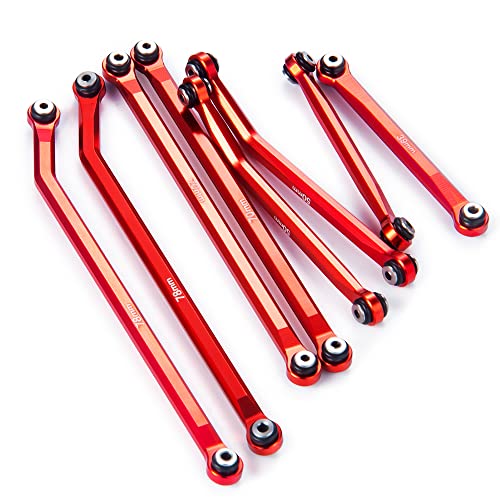 Higher Extra Clearance RC Links Linkage Set for 1/24th Axial SCX24 Gladiator AXI00005 RC Crawler Car Upgrades Parts (Red) - color: Red