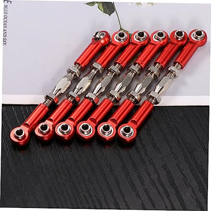 BESTonZON 6pcs Adjustable Turnbuckle Rod Linkage for Rc Redcat Hsp Racing Hpi Truck Buggy Red Steering Upgrade Parts Easy Install