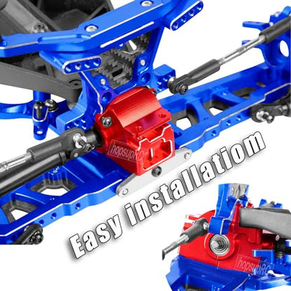 Gearbox Transmission Case Upgrades Parts Aluminum Front Rear Wave Box Gearbox for 1/10 Slash/Rustler/Stampede/Hoss VXL 4X4 4WD,Replace #6880#6881,Red - color: Red( Upgrades Parts)