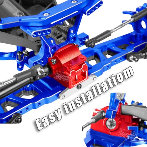 Gearbox Transmission Case Upgrades Parts Aluminum Front Rear Wave Box Gearbox for 1/10 Slash/Rustler/Stampede/Hoss VXL 4X4 4WD,Replace #6880#6881,Red - color: Red( Upgrades Parts)