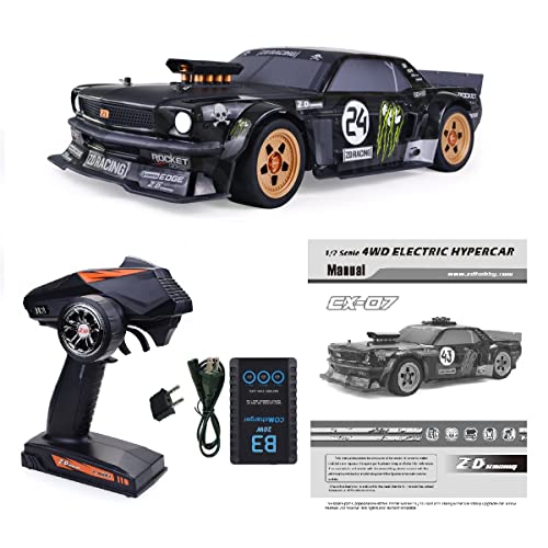 1/7 4WD Brushless RC Monster Truck, 1900KV Motor 150A ESC Metal Gear Servo, CNC Aluminum Adjustable Shocks, 2.4GHz RTR Hobby Off Road Remote Control Truck for Adults 14+（Without Battery） - color: Black