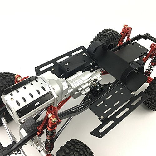 KYX Racing V8 Engine Motor 2 Speed Gearbox + Axle Servo Mount + Modified Battery Tray Set for 1/10 Rc Crawler SCX10 II