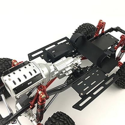 KYX Racing V8 Engine Motor 2 Speed Gearbox + Axle Servo Mount + Modified Battery Tray Set for 1/10 Rc Crawler SCX10 II