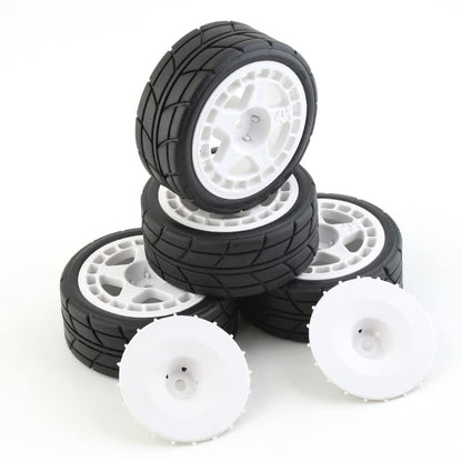 4PCS 12mm 65mm Rubber Tires Wheel Rim for 1/10 RC Rally Car HPI Tamiya LC Racing HPI Kyosho WRC Claw 43 Ken Block Fiesta Fifteen52 XV01 TT02