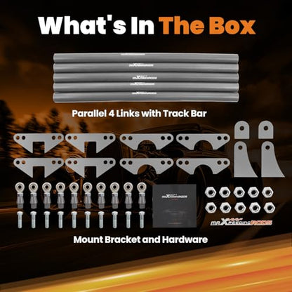 Parallel 4-Link Suspension Kit, Universal Weld-On 24" Steel Bars for Rat Rod Hot Rod Truck Classic Car