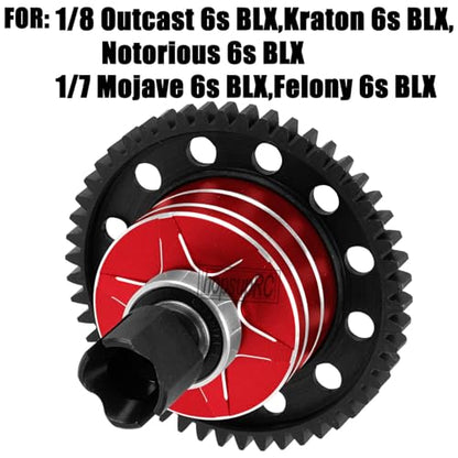 46T Upgrades Part Differential Slipper for 1/8 Outcast/Kraton/Notorious 6s BLX,1/7 Mojave/Felony 6s BLX,#45 Steel Spur Gear Slipper Clutch Diff Gear Hops Up.Red - color: Red(46t)
