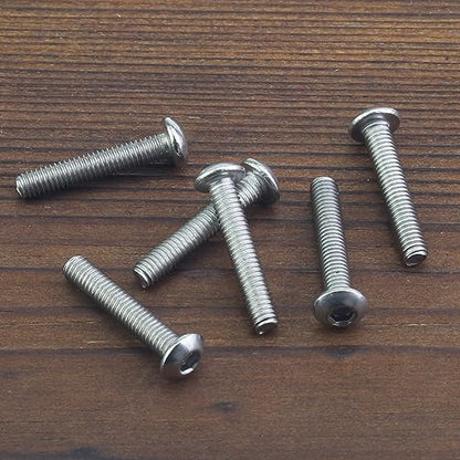 HELIFOUNER 100 Pieces M3 x 16mm, Thread Pitch 0.5mm, 304 Stainless Steel (18-8) Button Head Socket Cap Screws, Fully Threaded - size: M3 x 16mm